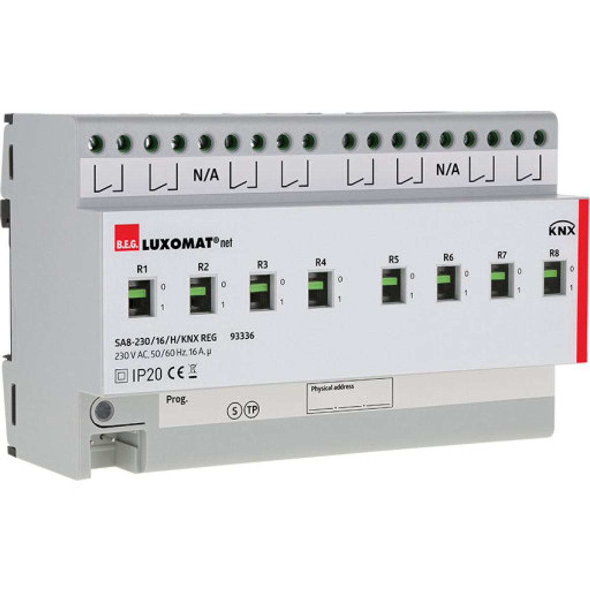 Switch aktuator SA8-230/16/H/KNX REG grå