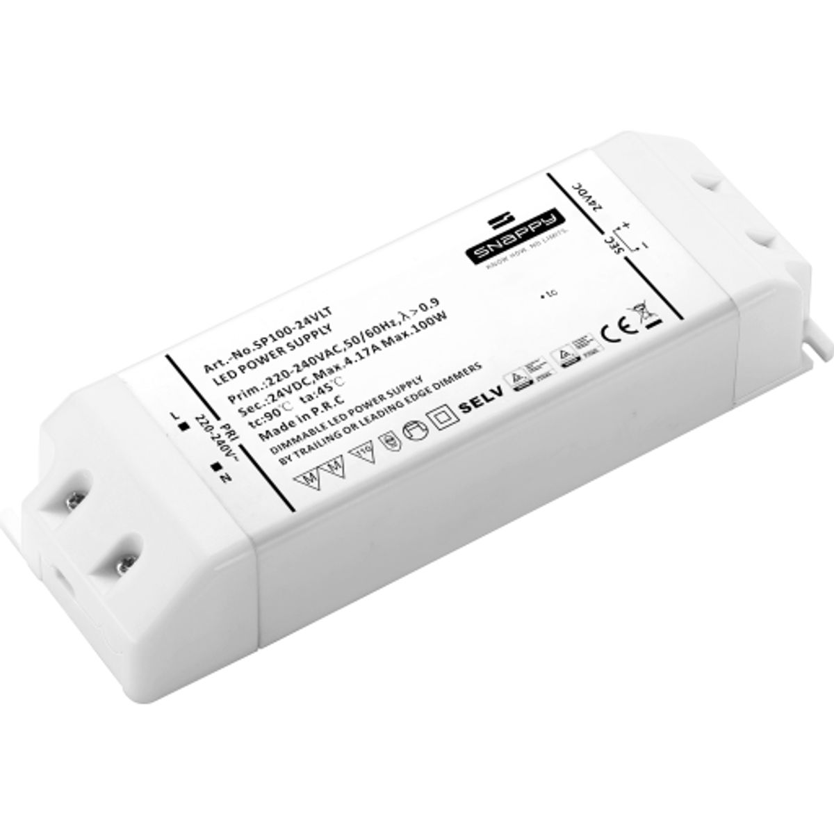 LED Driver SP100-24VFT, 100W 24VDC, dæmpbar