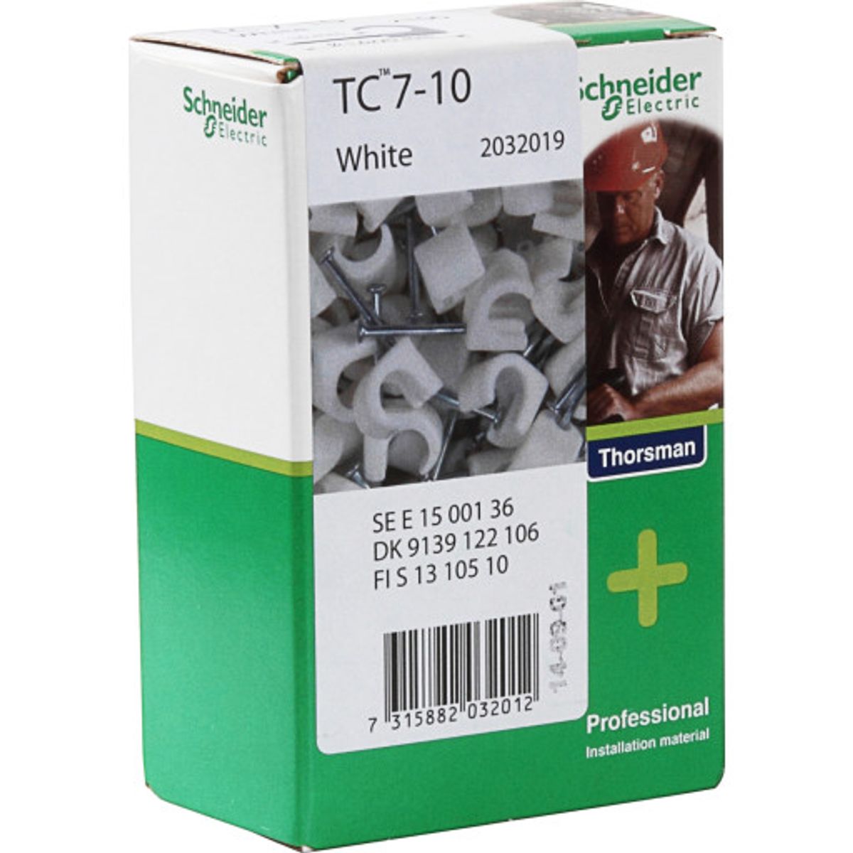 100 stk Schneider TC kabelclips, hvid, 7-10/25 mm