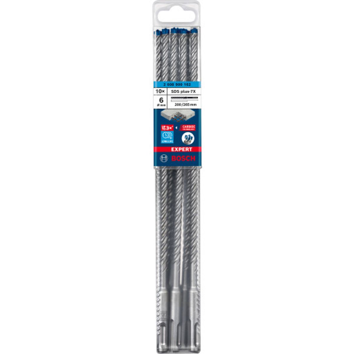 Bosch EXPERT SDS plus-7X hammerbor, 6x200/265 mm, 10 stk.