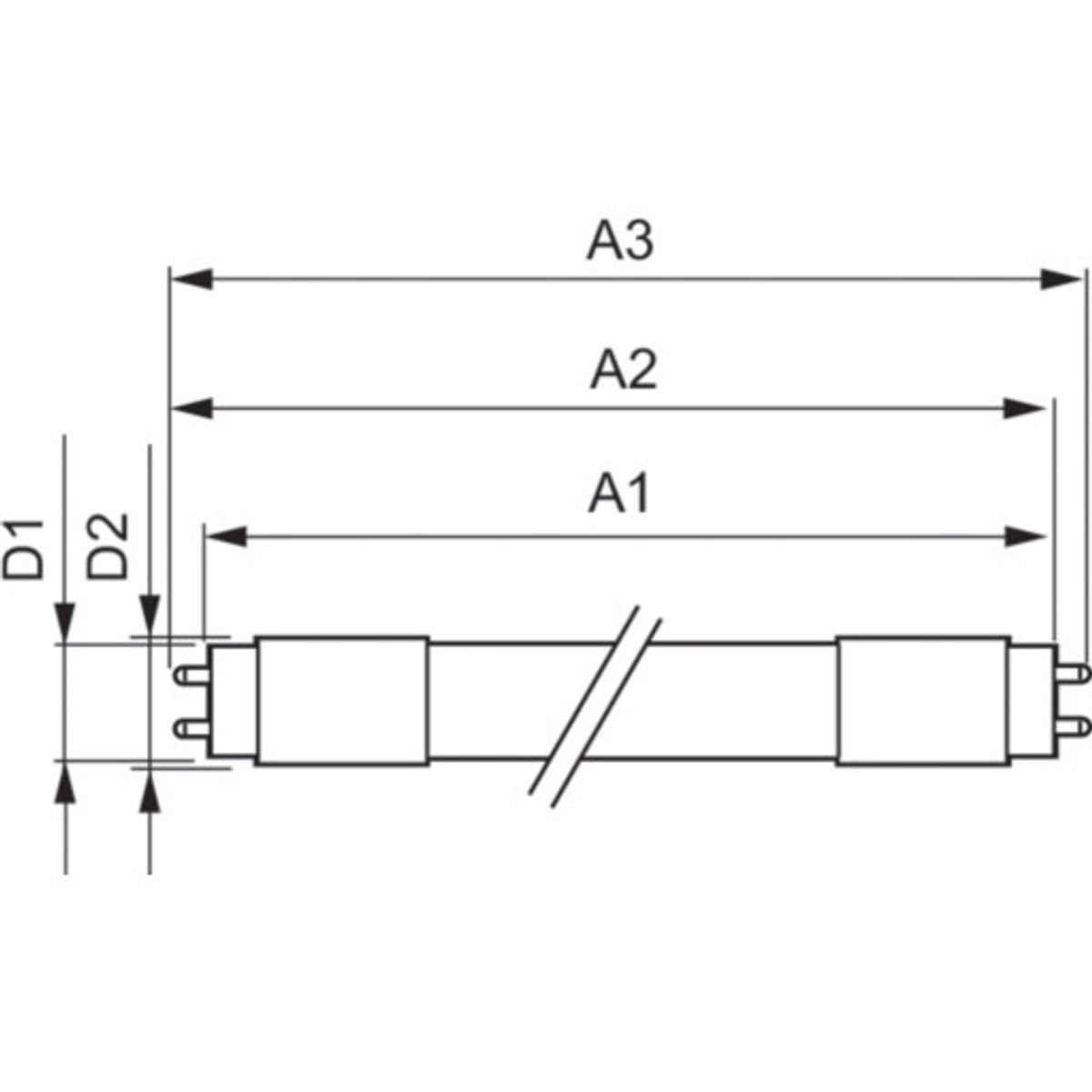 Master LED Rør EM UO 21,7W 830, 3400 lumen, T8, 1500 mm