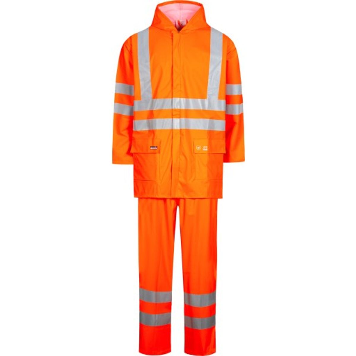 Lyngsøe PU regnsæt LR552, Kl.2 High-Vis orange, str. L