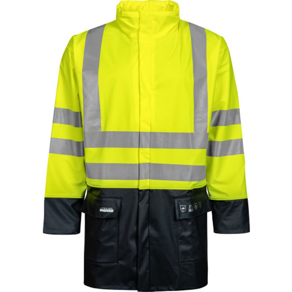 Regnjakke hi-viz gul l