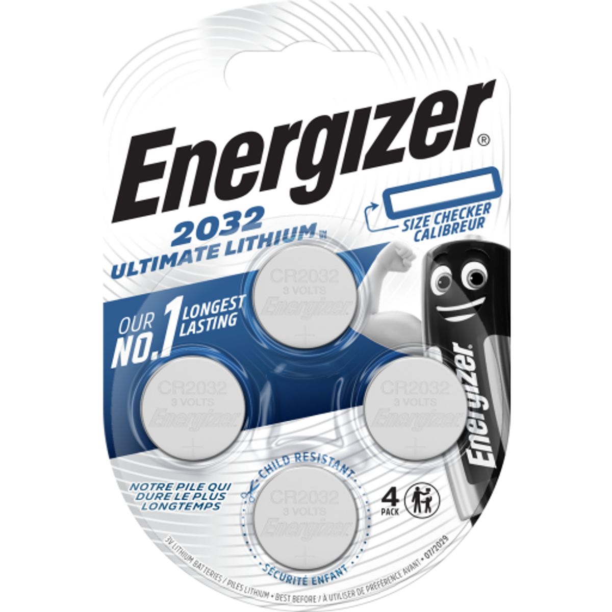 Energizer CR2032 batterier, 4 stk.