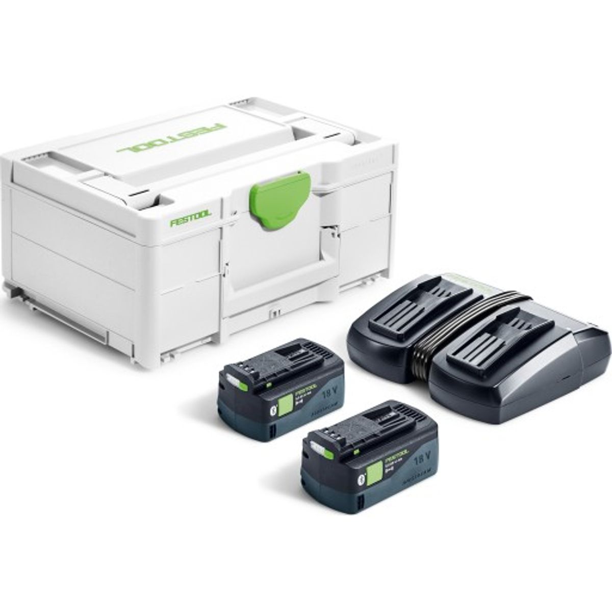 Festool Energi-Set Sys 18V batterisæt, med lader, 2 x 5,0Ah