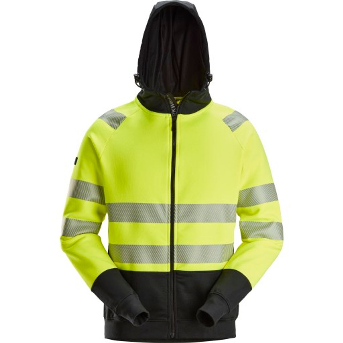 Snickers High-Vis hættetrøje 2839, gul/sort, kl. 2, str. 3XL