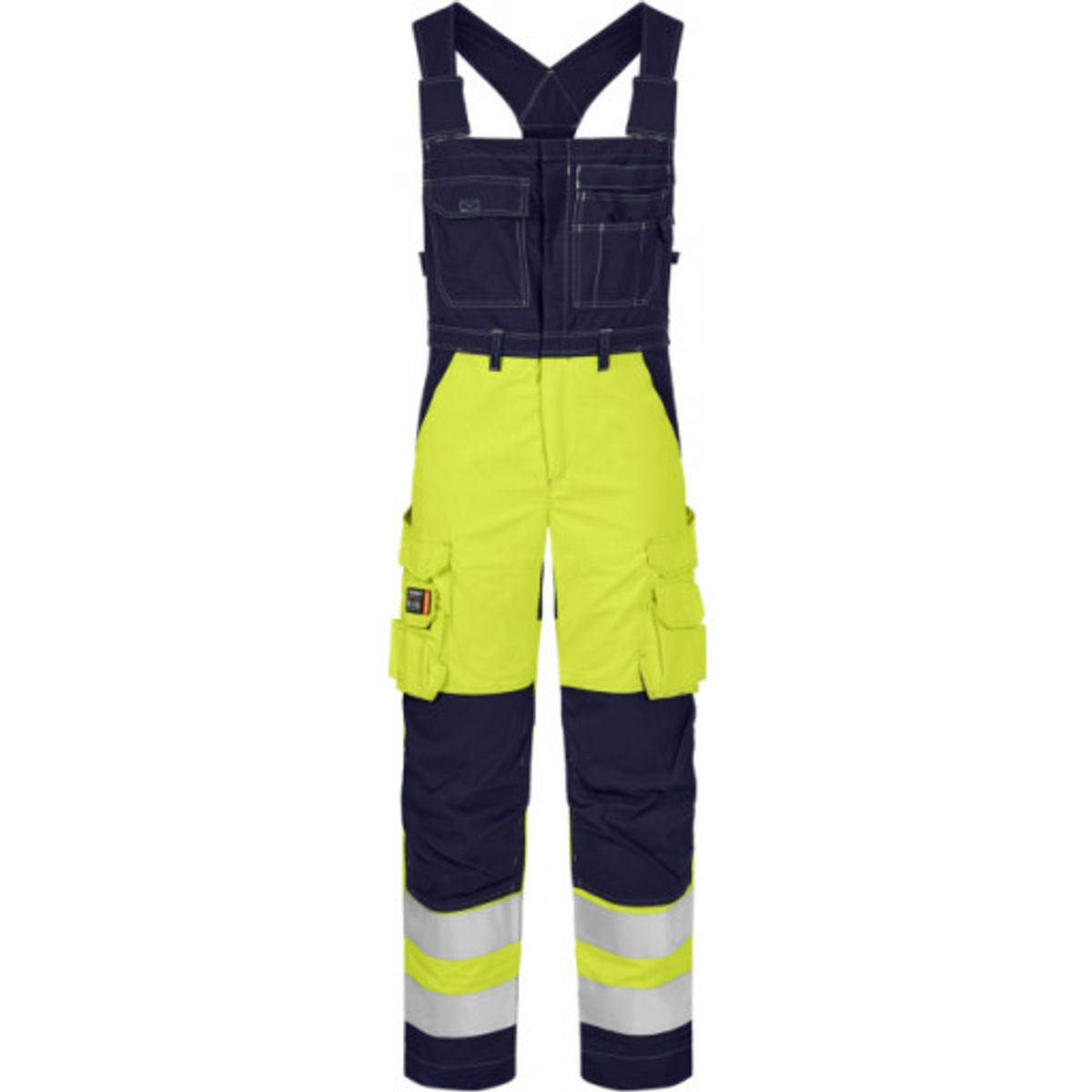 Flammehæmmende overall 584081, High-Vis kl.2 gul/marineblå, 64