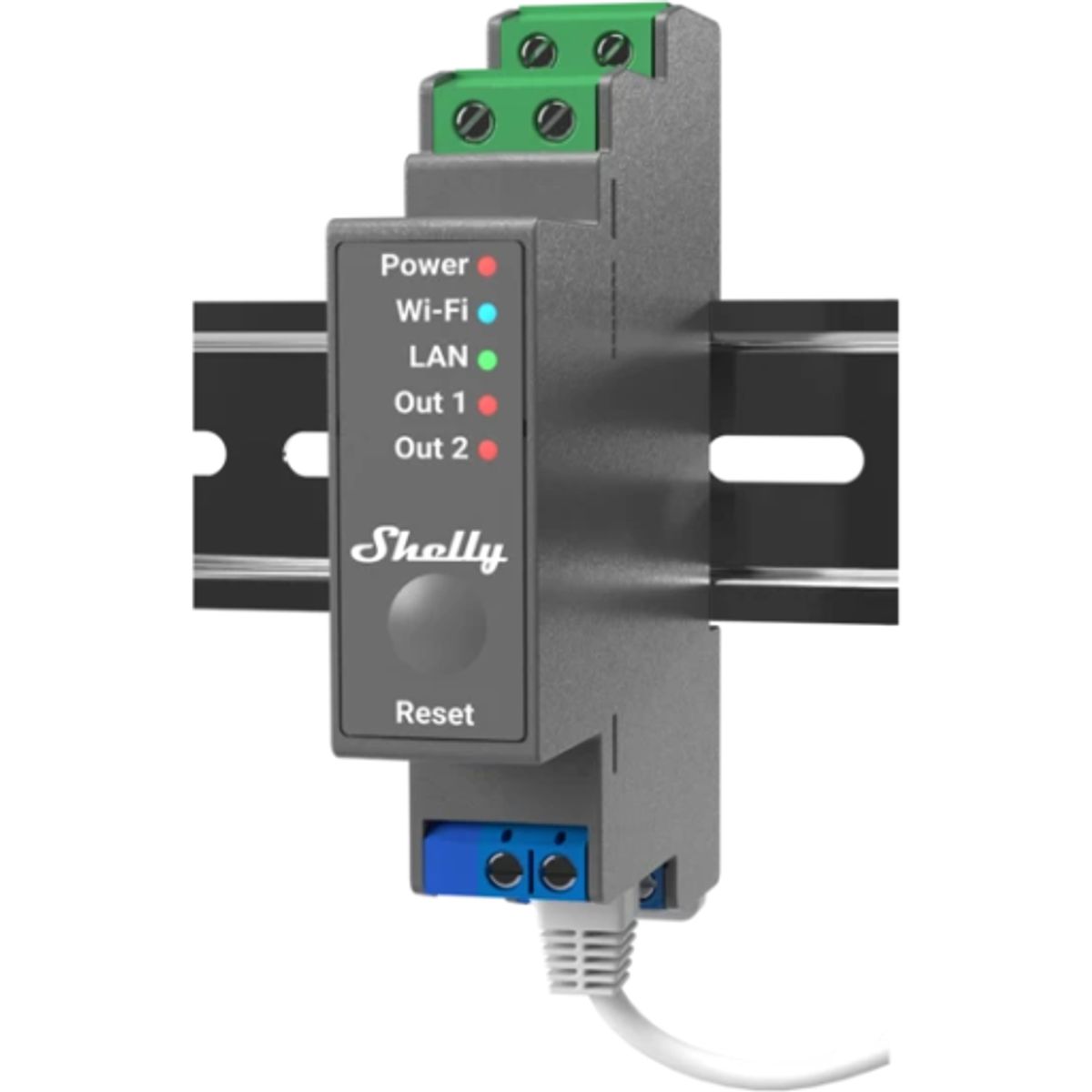 Shelly Pro 2 WiFI relæ 2 kanaler potentialfrit kontaktsæt 230V