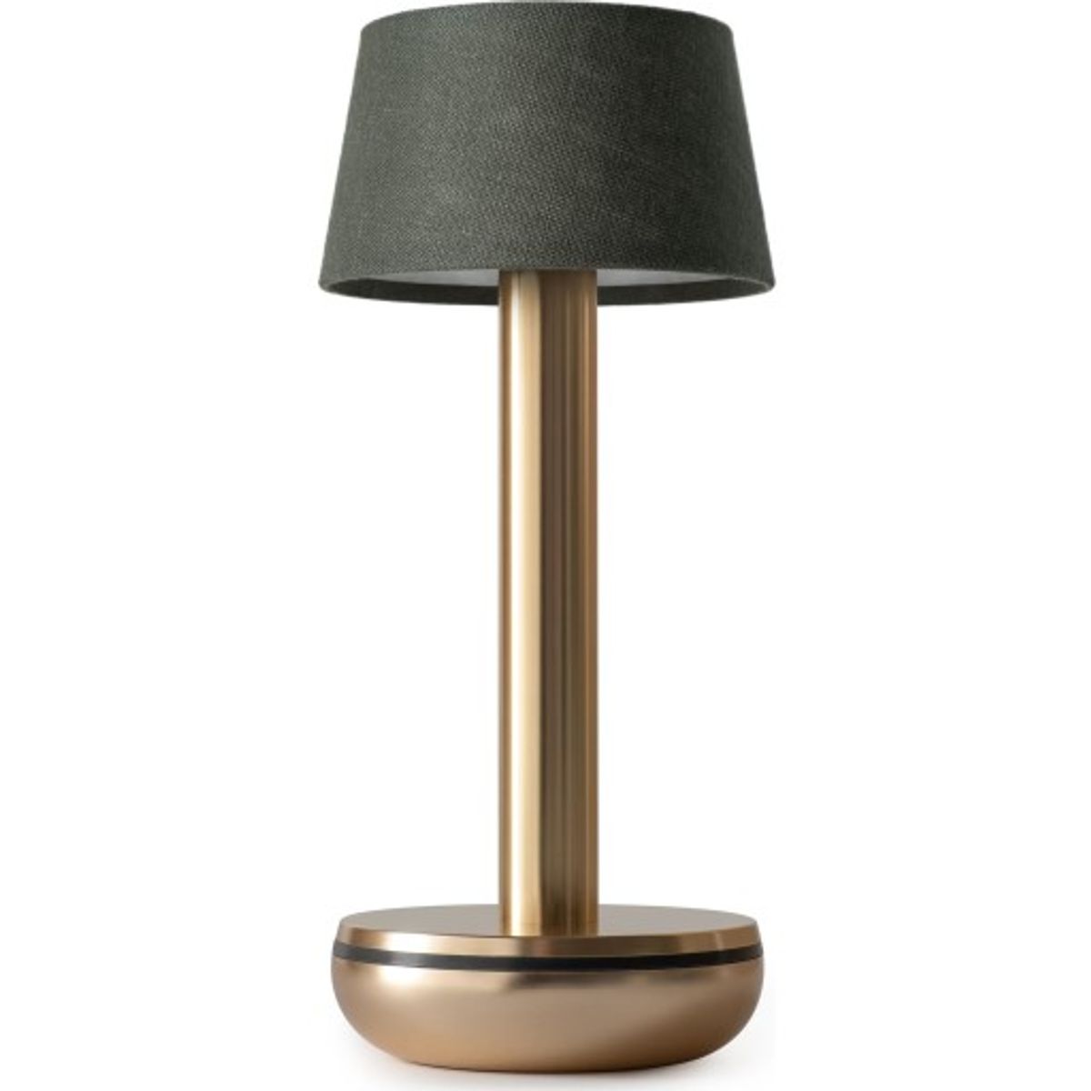 Humble Two genopladelig bordlampe, guld/emerald