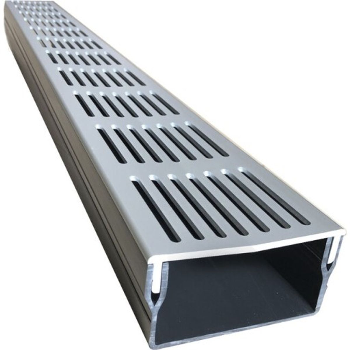 Star Drain 100 x 53 x 1000 mm PVC-rende med grå aluminiumsrist