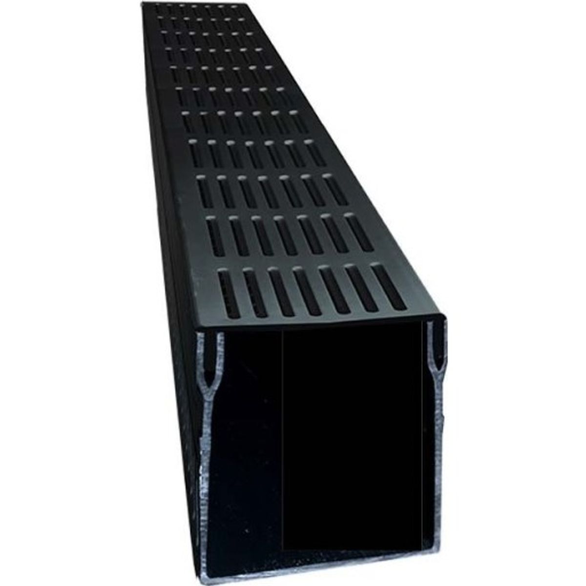 Star Drain 100 x 103 x 1000 mm PVC-rende med sort aluminiumsrist