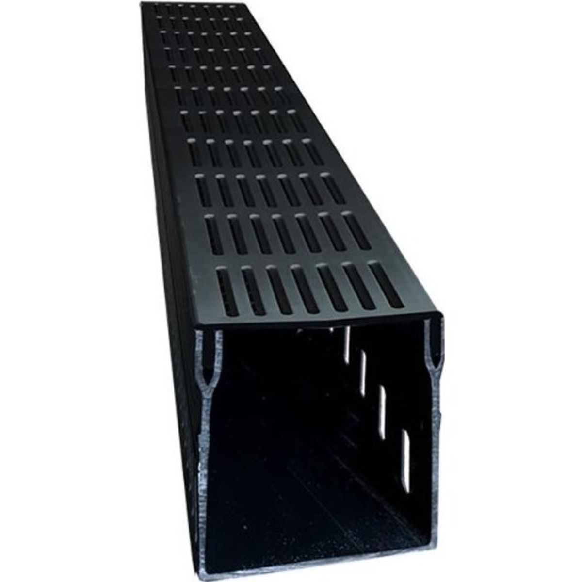 Star Drain 100 x 103 x 1000 mm 1-sidet dræn-rende m/sort alurist