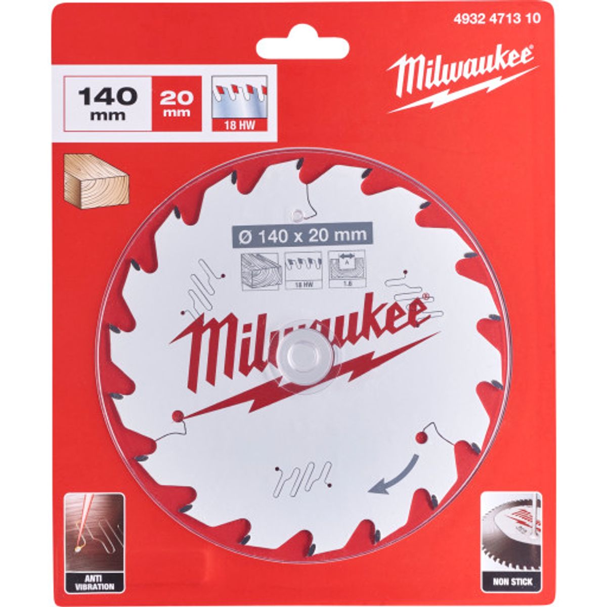 Milwaukee rundsavklinge Ø140/20x1,6 mm, 18 td, til træ