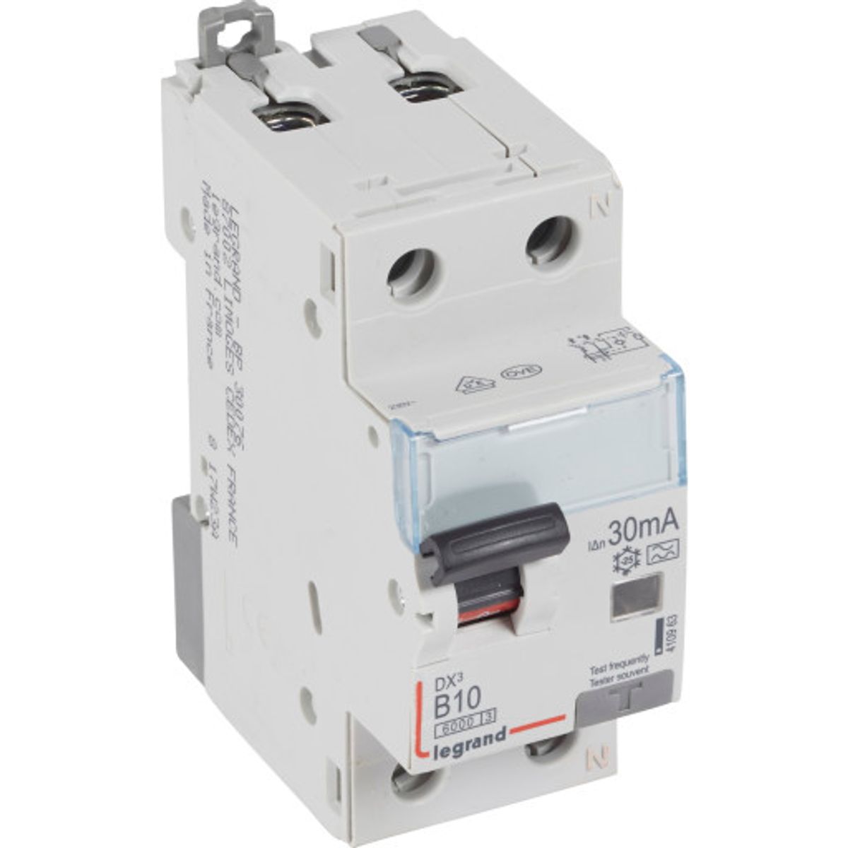 DX3 kombiafbryder HPFI RCBO B 10A 30mA 2P, 6/10kA, 2M, type A