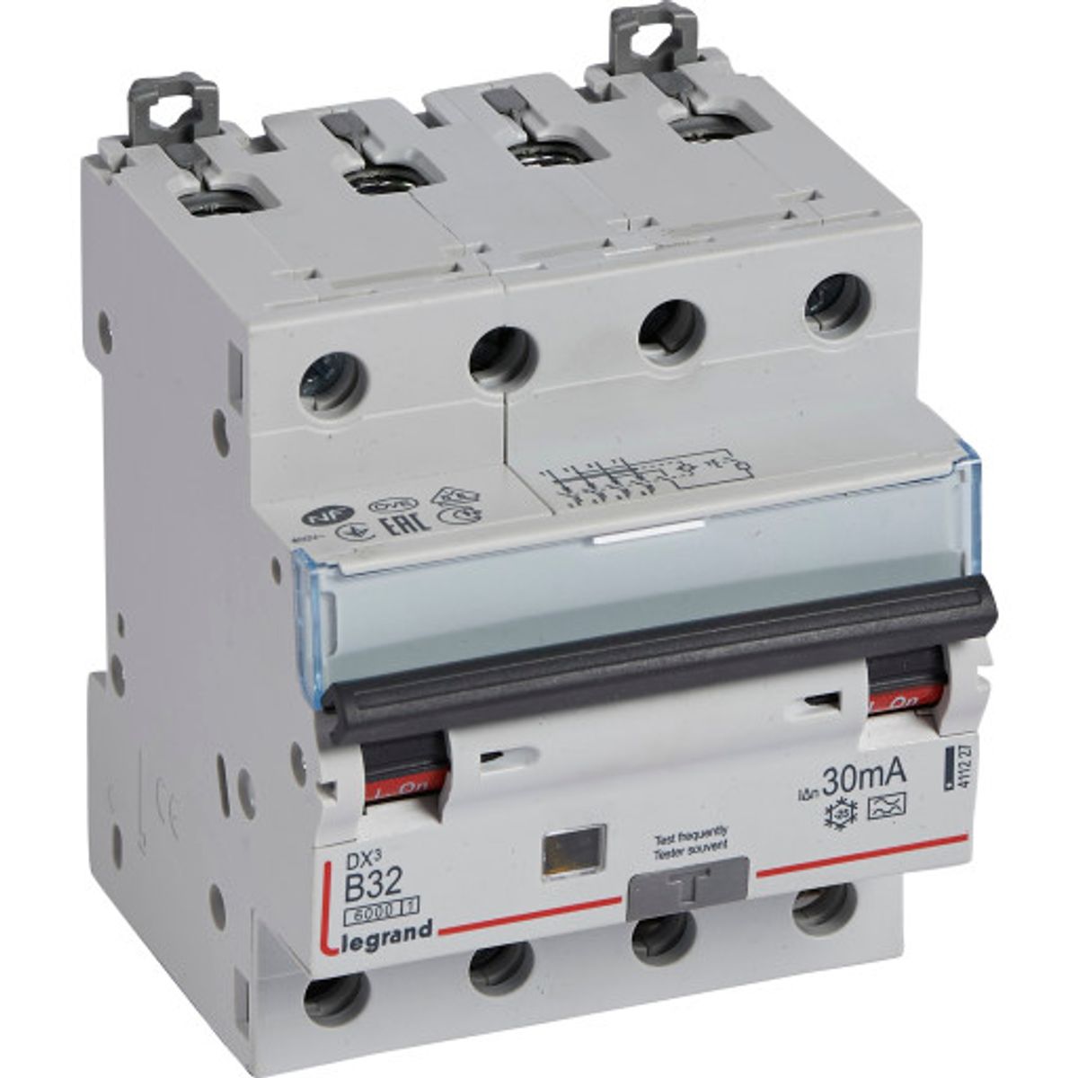 DX3 kombiafbryder HPFI RCBO B 32A 30mA 4P, 10kA, 4M, type A