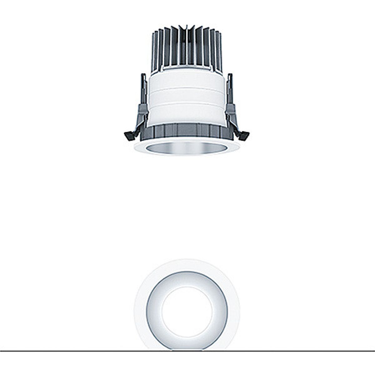 Downlight PANOS 100mm 15W 1271lm 3000K DALI hvid