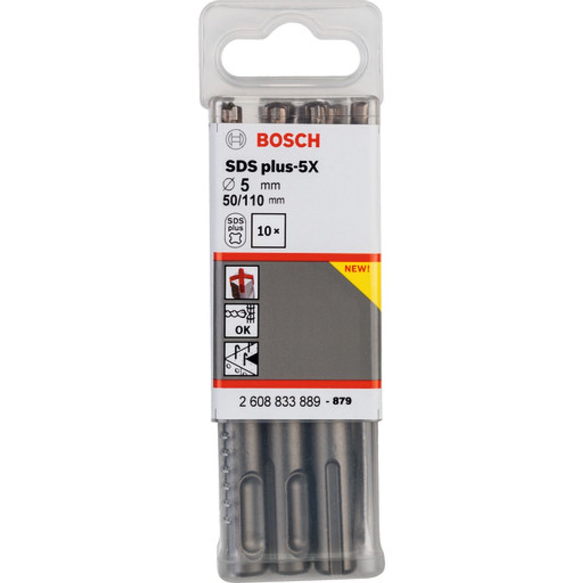 Bosch 4-skærs hammerbor SDS-plus-5X, 5x50/110 mm, 10 stk.