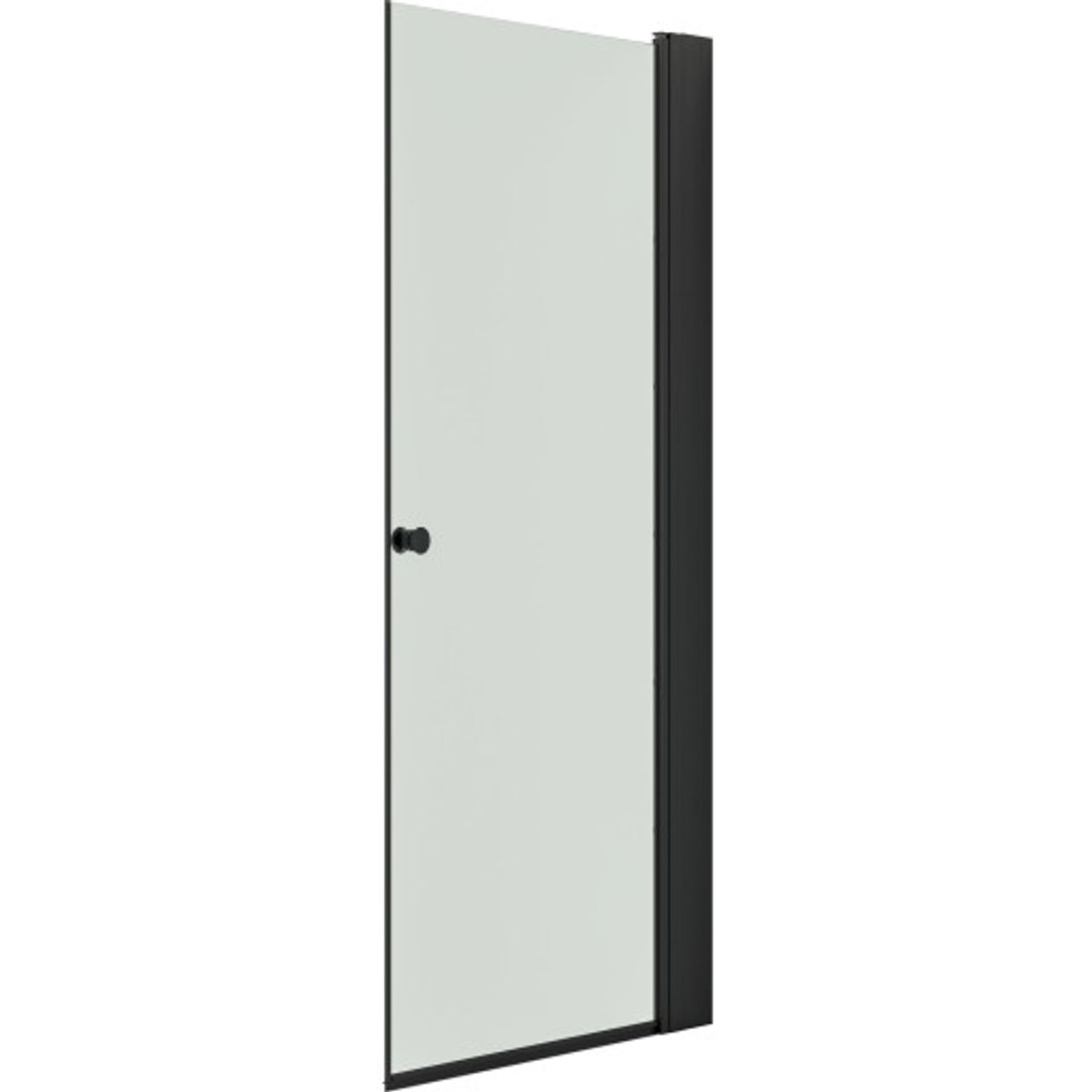 Dansani Match brusedør med Tower badeværelseshylde, 77 cm, klart glas, sort profil