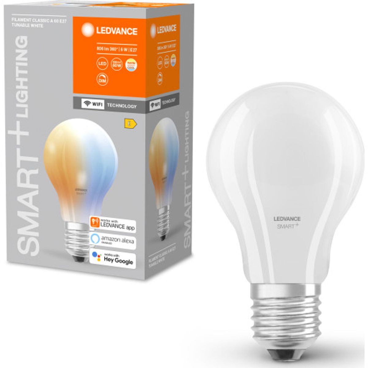 Ledvance Smart+ Wifi E27 standardpære, 2700K-6500K, 6W