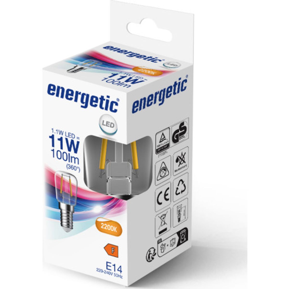 Pære E14 Filament T25 1,2W 100 lumen