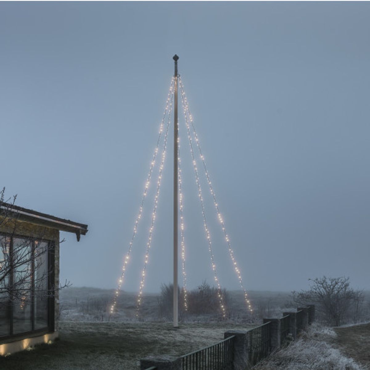 Konstsmide lyskæde til flagstang, 500 varm hvide lys, 8 meter