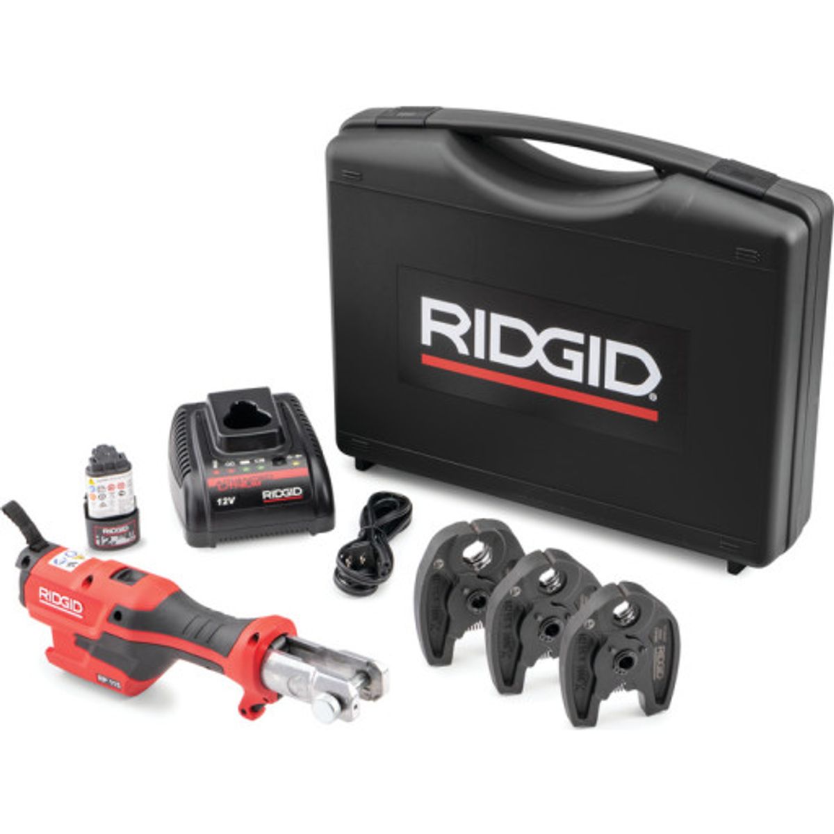 Ridgid pressmaskine RP115, med batteri, lader og TH16-20-26 kæbe