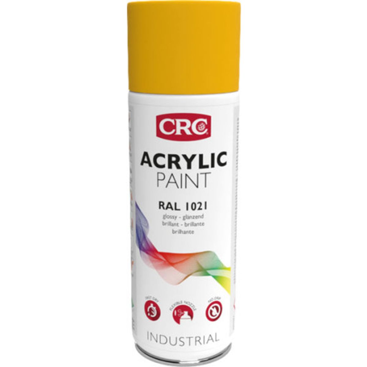 6 stk AKRYL SPRAYMALING, COLZA YELLOW RAL 1021, AEROSOL 400 ML