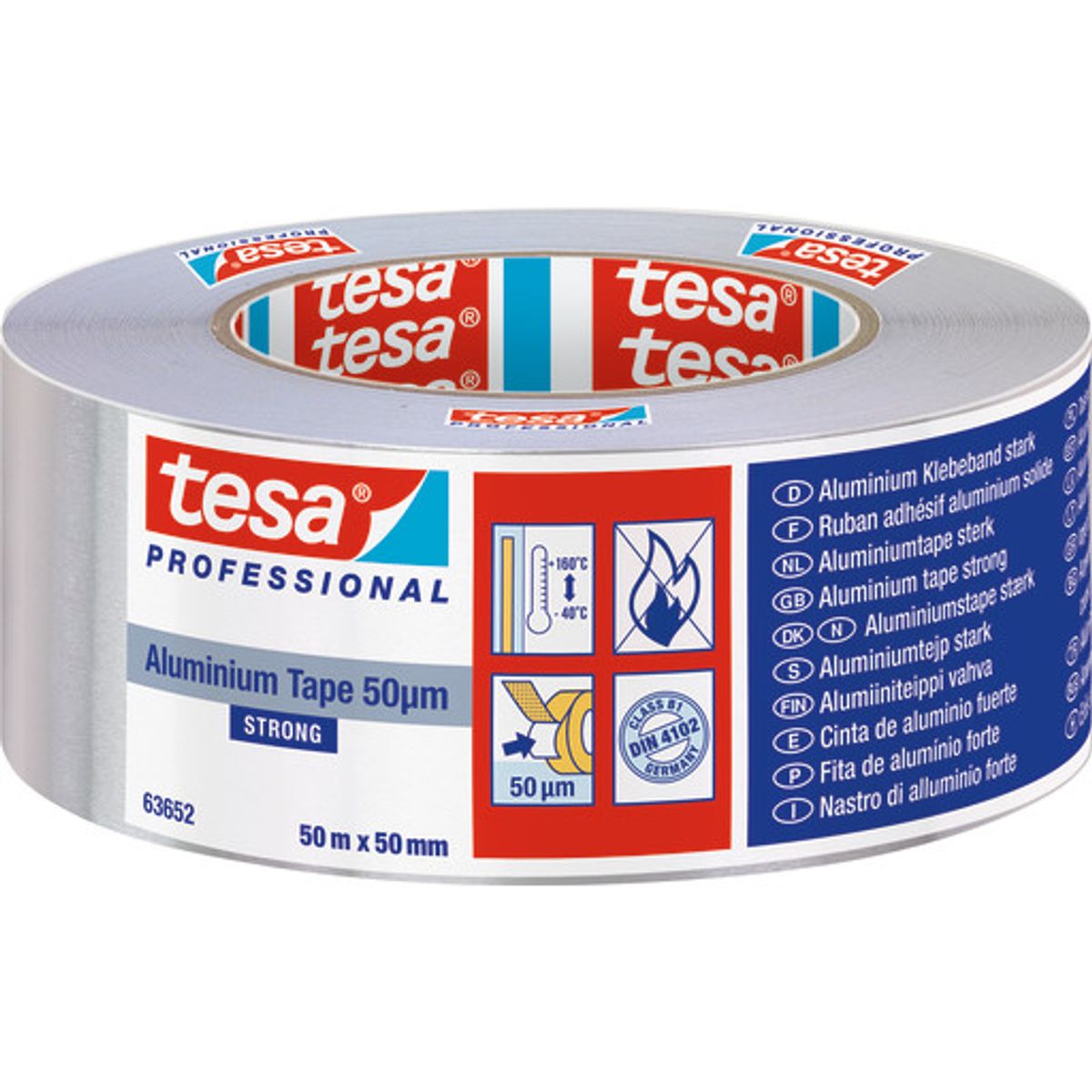 Tesa 63652 aluminiumstape, 50 mm, 50 meter