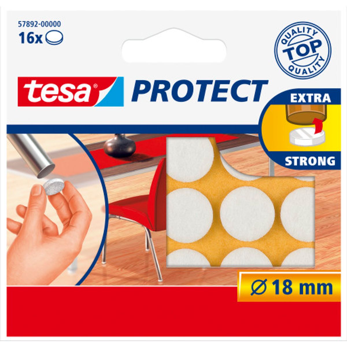 Tesa Protect filtpuder, Ø18 mm, hvid, 16 stk