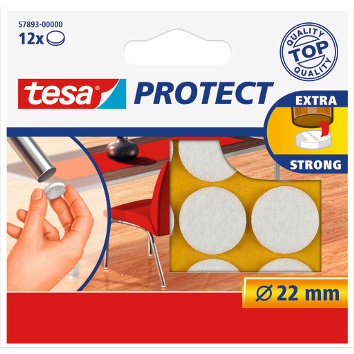 Tesa Protect filtpuder, Ø22 mm, hvid, 12 stk