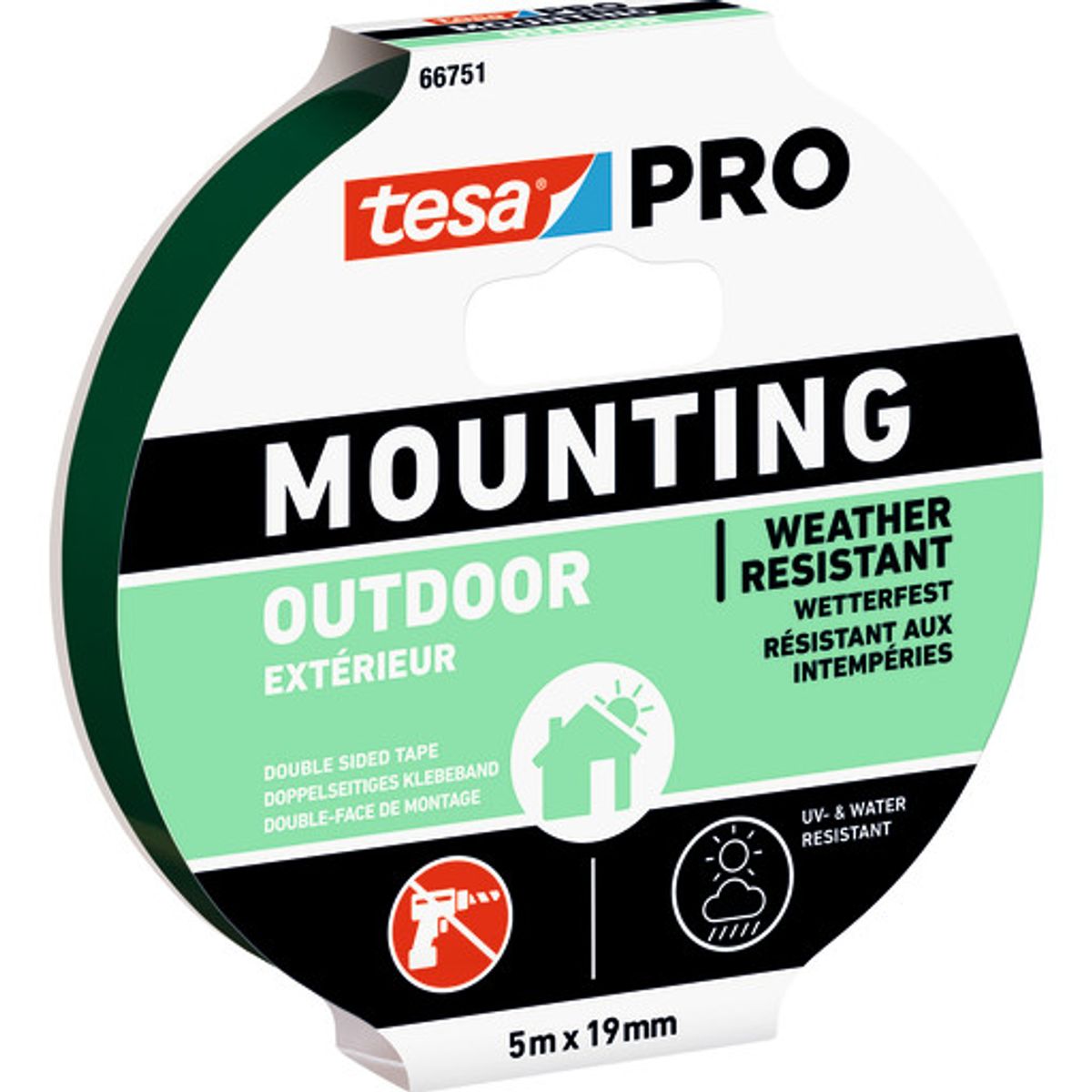 tesa monteringstape 66751 PRO UV 19 mm x 5 m