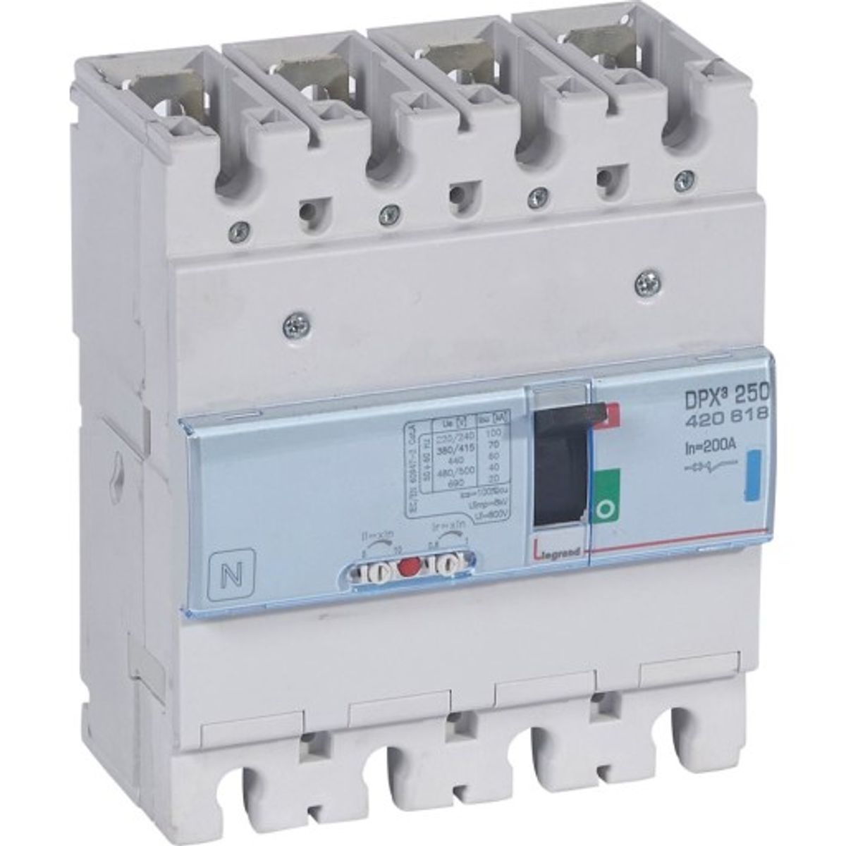 DPX3 250 Maksimalafbryder Termo 4P 200A 70kA