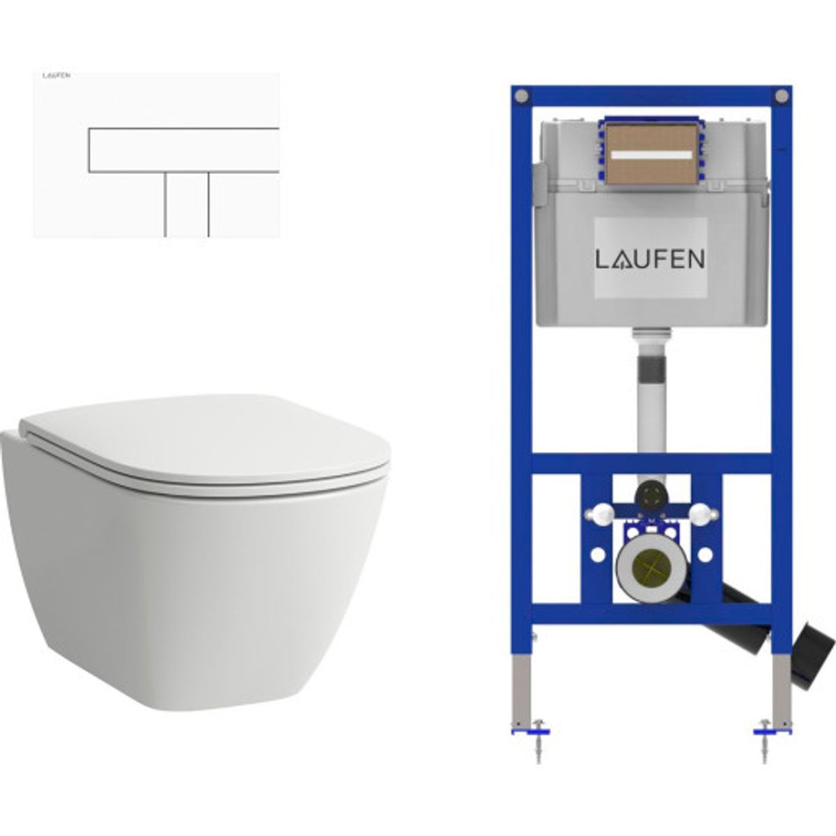 Laufen Lua væghængt toilet-pakke, uden skyllekant, hvid