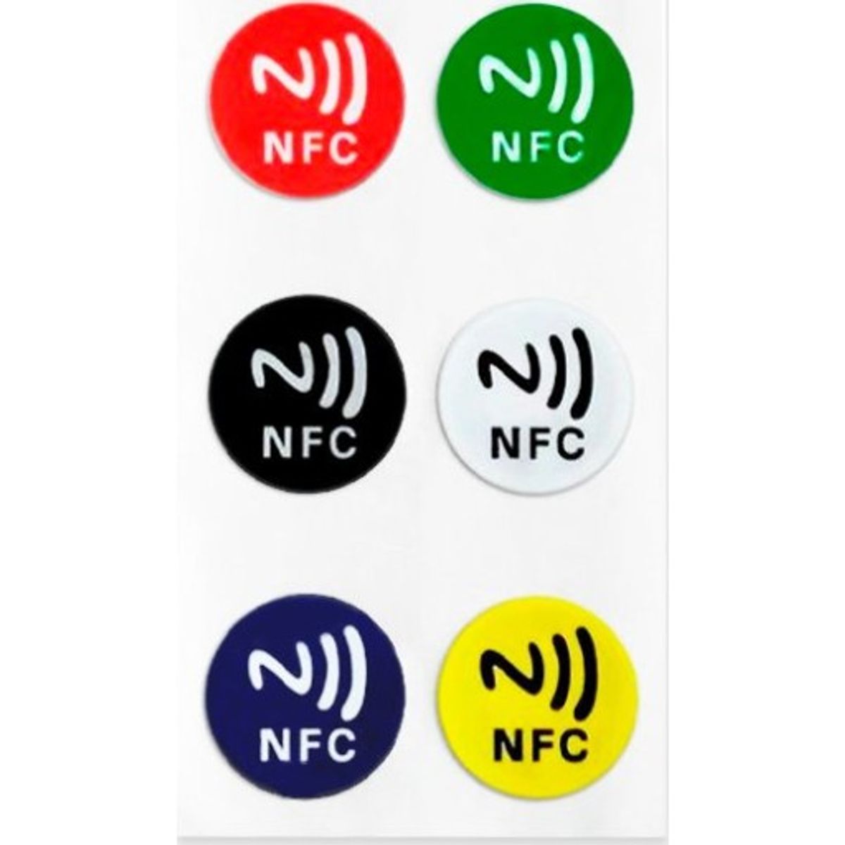 NFC tag - NTAG213 - Farvet klistermærker - 6 stk