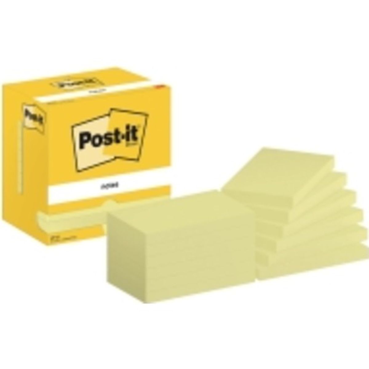 12 stk Post-it Notes, gul, 76 x 127 mm, 12 stk.