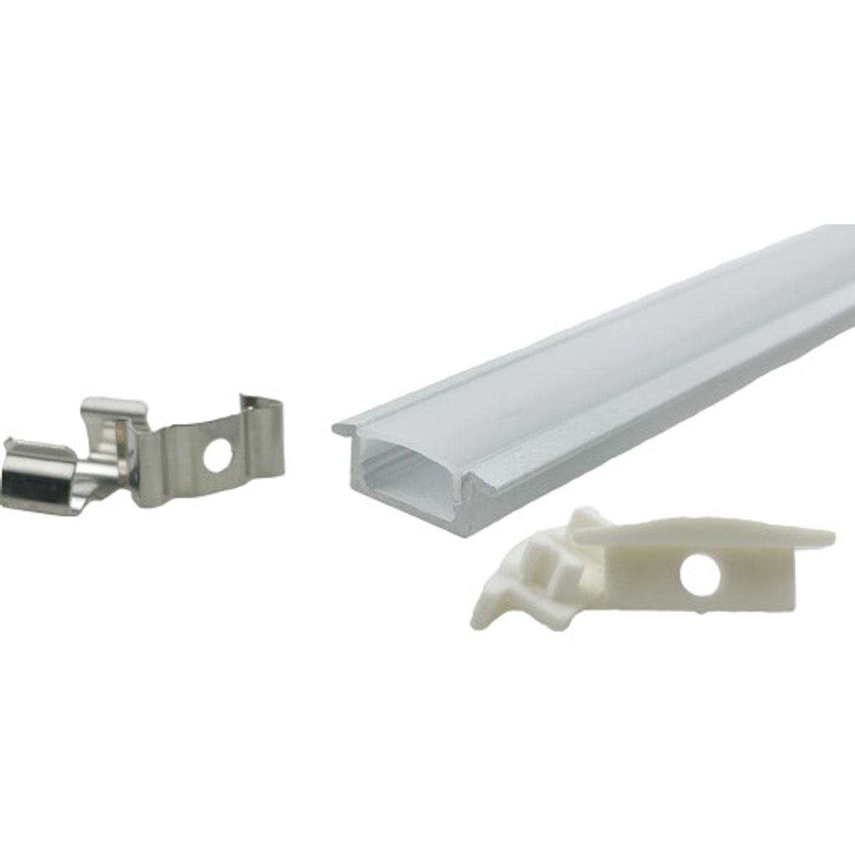 Alu profil 1 hvid til indbygning 23,2 x 8mm max. 12mm led strip