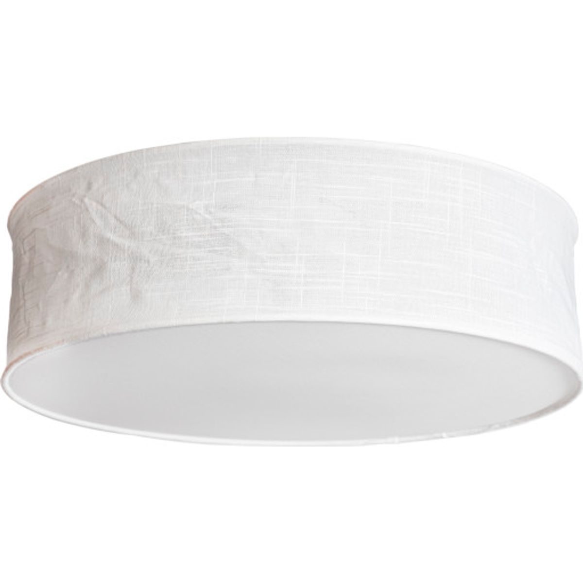 Vita loftlampe i ø 60cm H19,5 cm med 3 x E27 udført hvid tekstil