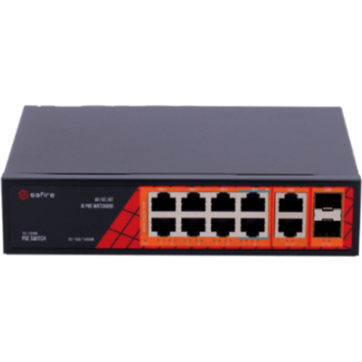 Safire PoE Gigabit Switch 120W, 6x30w PoE + 2x60w HiPoE +2xSFP…