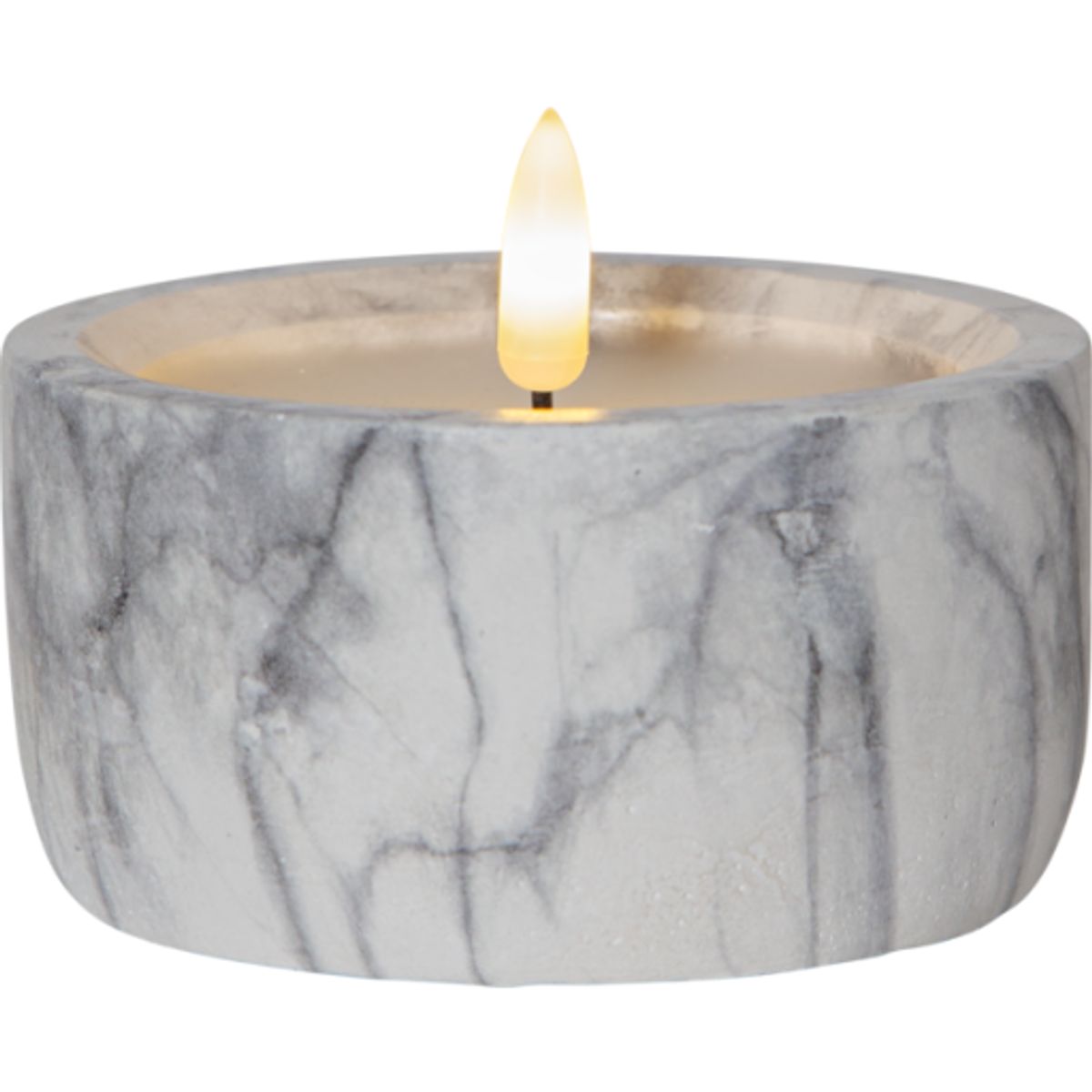 Star Trading Flamme Marble LED bloklys, batteri, H7,5 cm