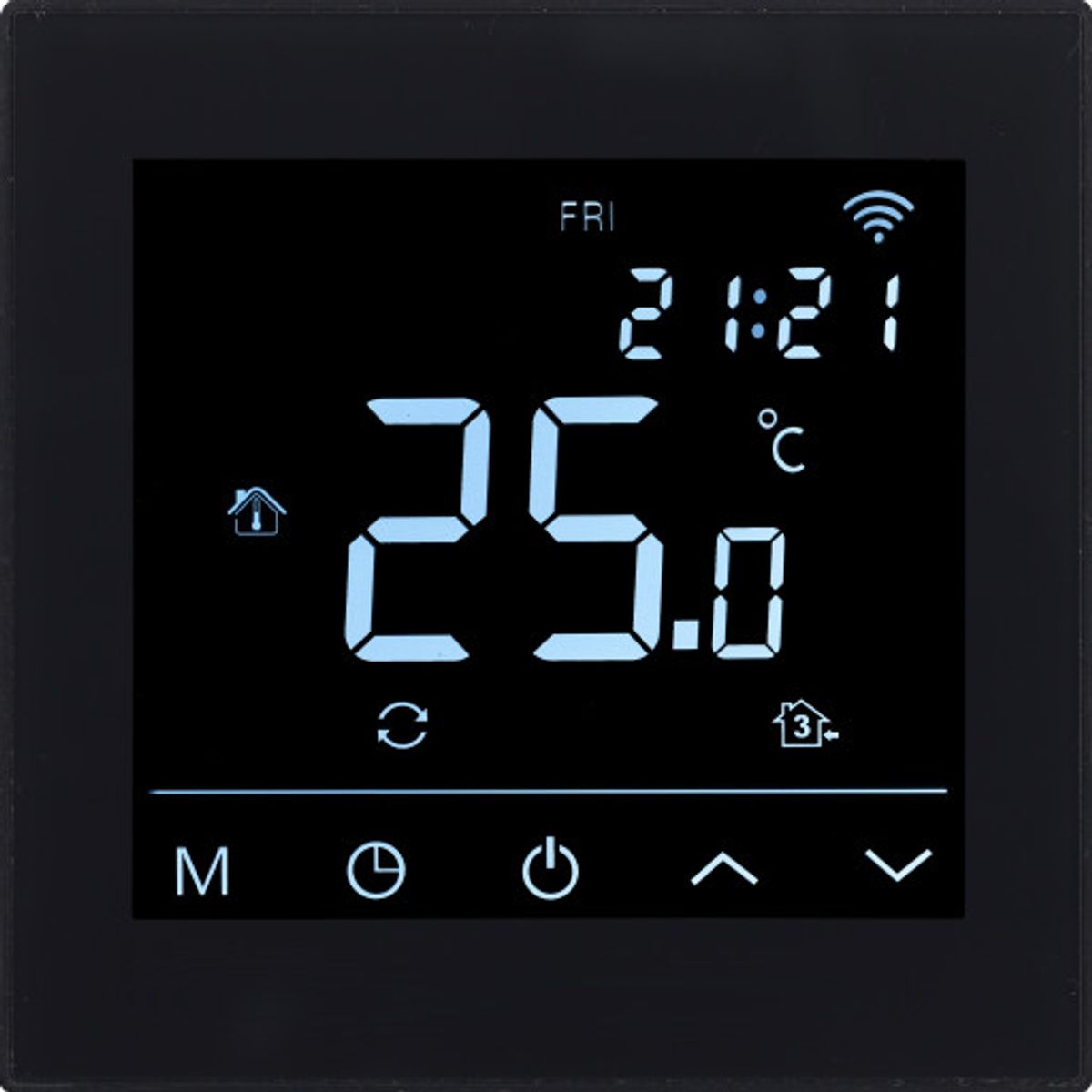 Heatcom HC91 termostat for el gulvvarme, wi-fi, sort