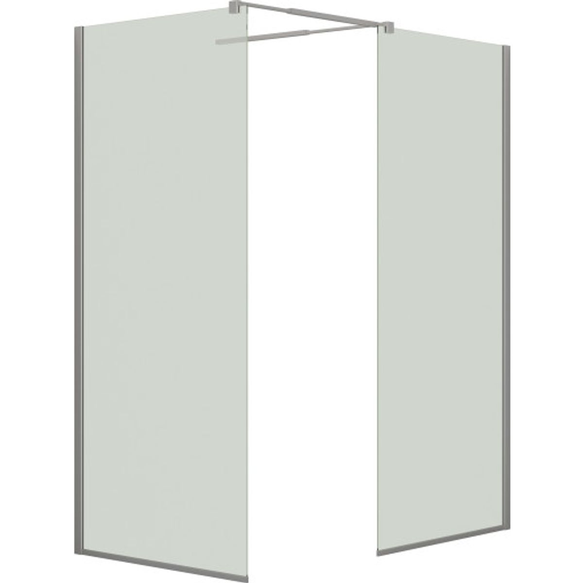 Dansani Match walk in bruseløsning, model D+D, 67 cm, klart glas, satin profil