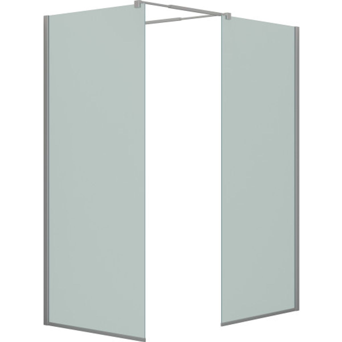 Dansani Match walk in bruseløsning, 97 cm, frostet glas, satin profil