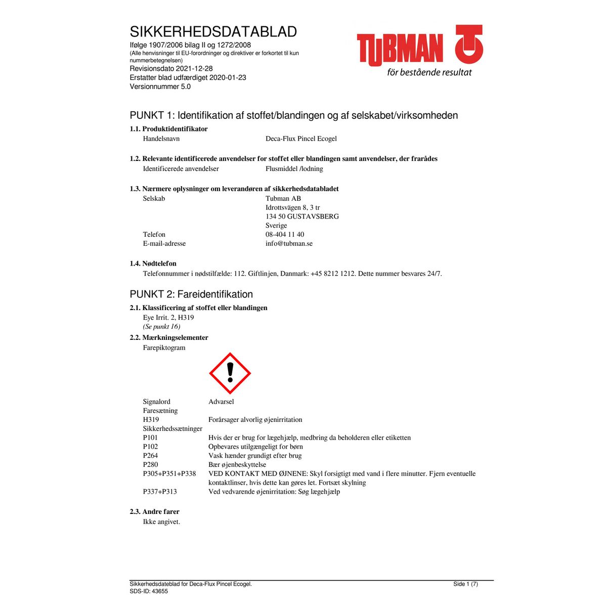 Decaflux flusmiddel t/ blød lodning