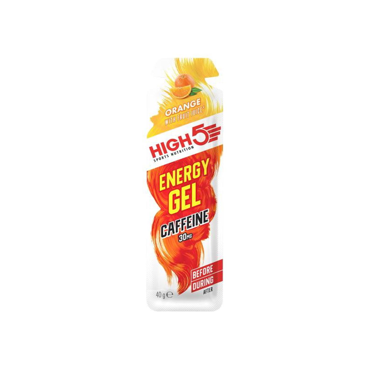 High5 EnergyGel+ - Appelsin 40 gram - 30mg Koffein. OBS: MHT 28-02-2025