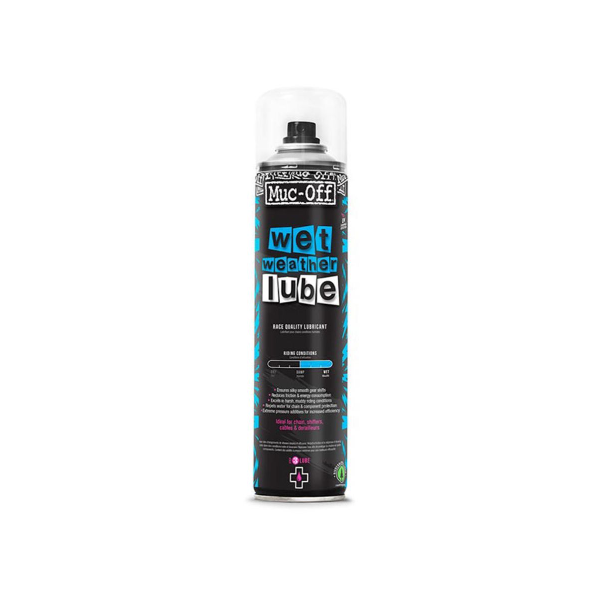 Muc-Off Wet Lube - Kædeolie-spray til våde forhold - 400 ml