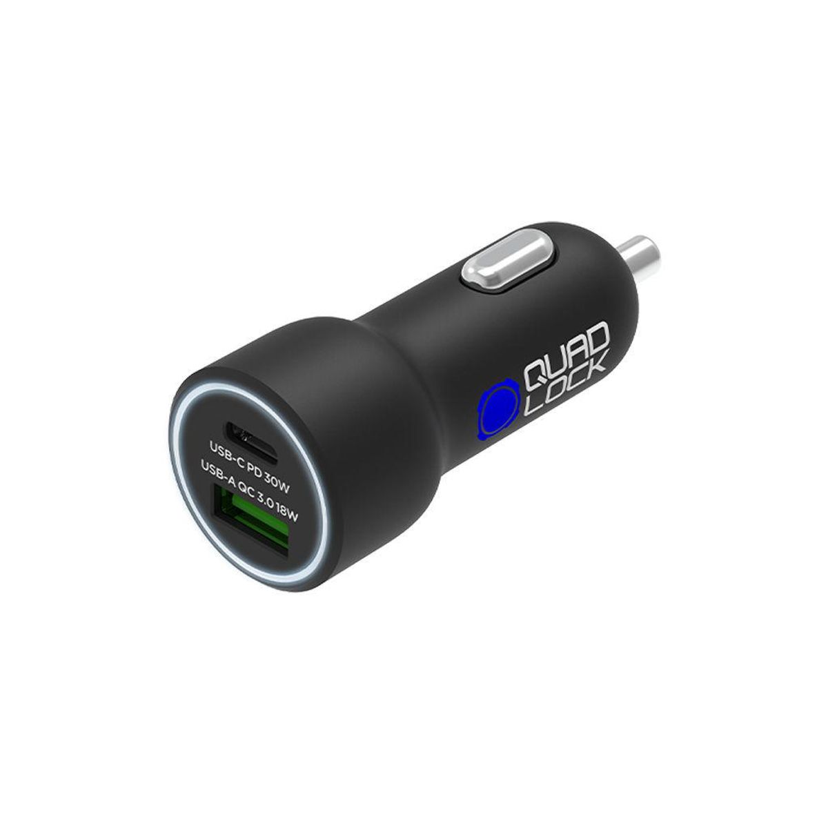 Quad Lock - Dual Car charger - USB-C PD + USB-A-QC 3.0