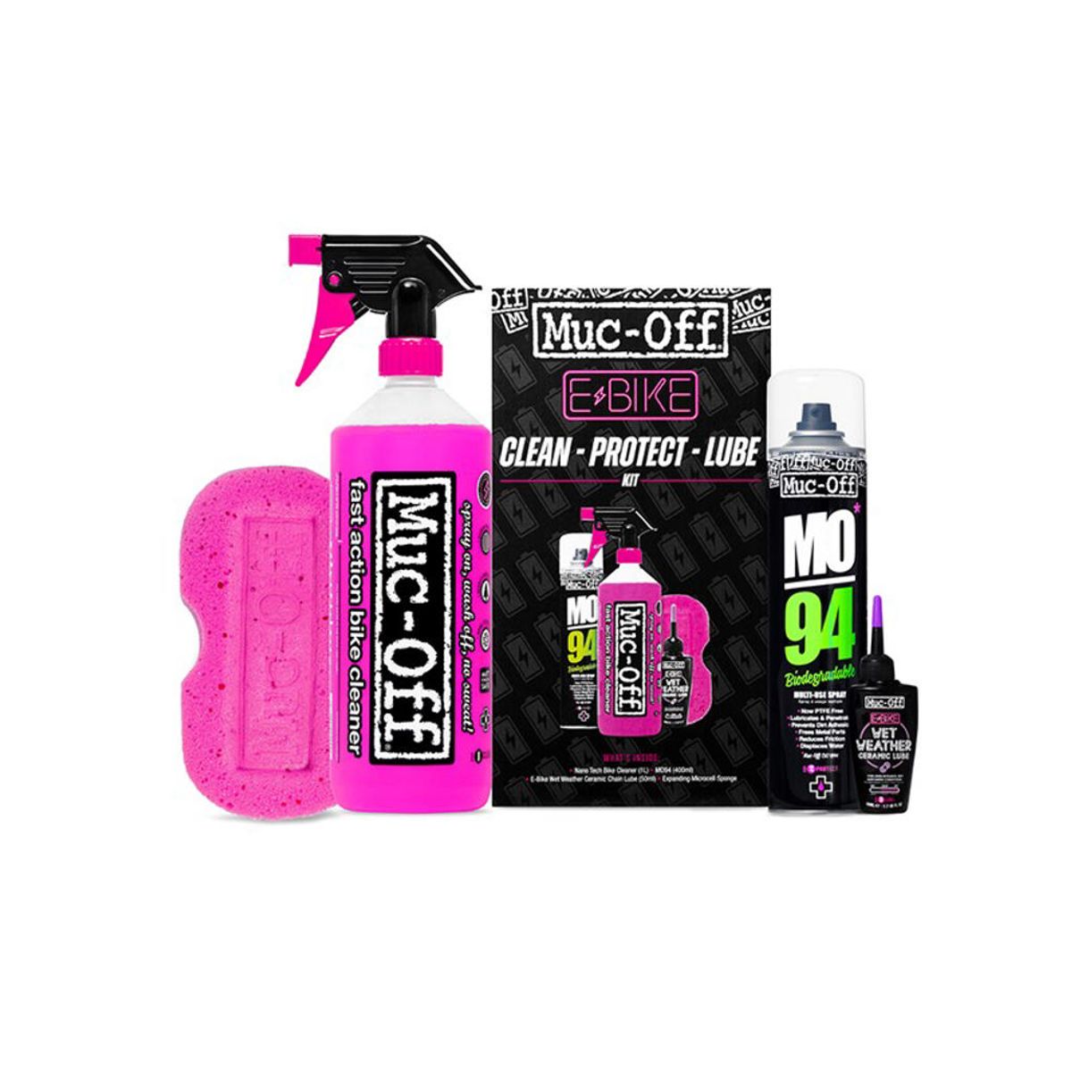 Muc-Off E-Bike Clean, Protect, Lube Kit - Rengørings- og vedligeholdelsessæt