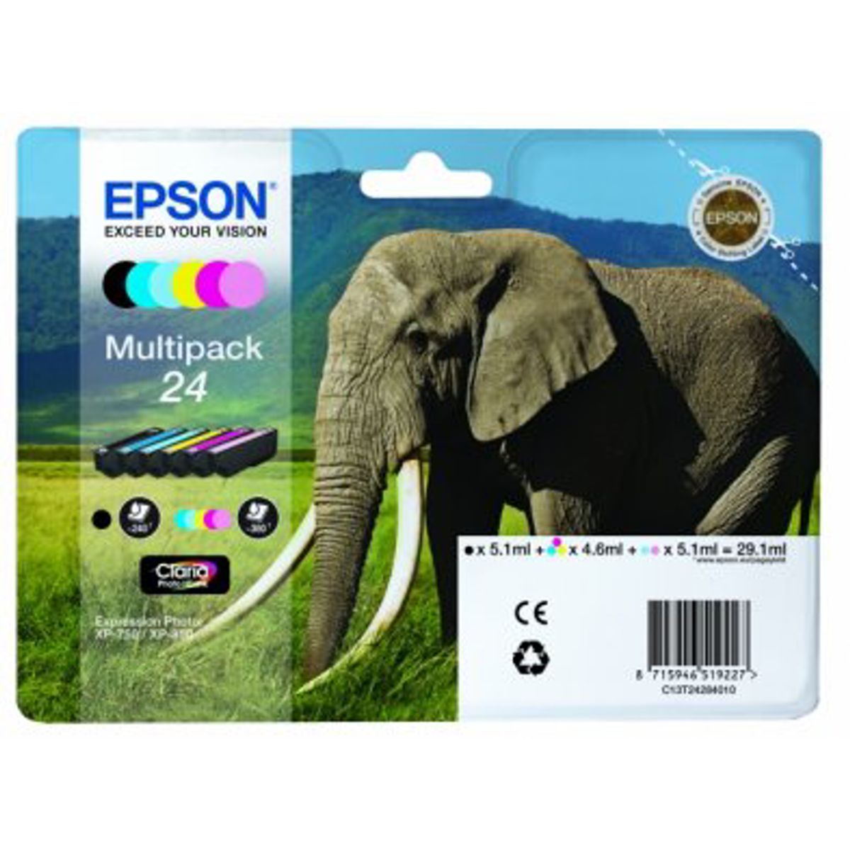 Epson T24 Blæk Sampak 6 Farver