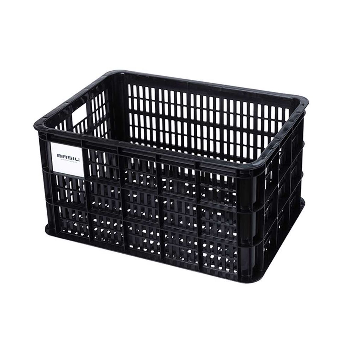 Basil Crate L - Plast kurv - Til opbevaring eller bagagebærer - Sort - 95% recycled material