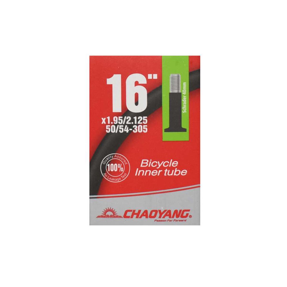 Chaoyang Slange 16 x 1.95-2.125 med 40mm lang Autoventil